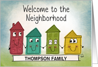 Customizable Welcome to the Neighborhood Thompsons House Characters card