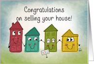 Congratulations on Selling Your House House Characters Sold card