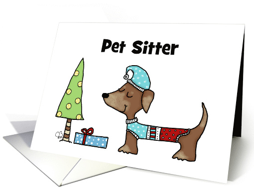 Customizable Merry Christmas Dachshund Pet Sitter I Long... (1544836)
