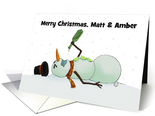 Customized Merry Christmas for Matt and Amber Snowman... (1545928)