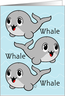 Get Well Feel Better Three Whales in the Water card