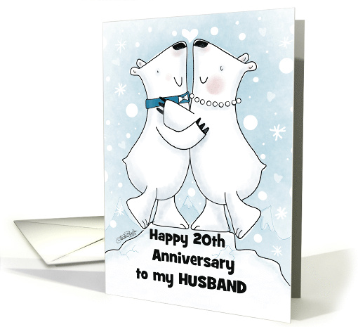 Customizable Happy 20th Anniversary for Huband Polar Bear Couple card