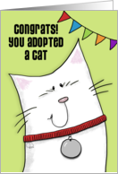 Congratulations on Adopting a Cat Happy Cat With Banner card