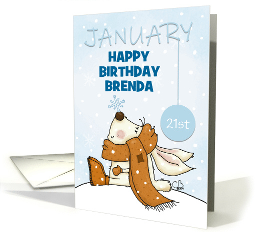 Customizable Happy January 21st Birthday Brenda Bunny and... (1561896)