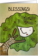 Happy Resurrection Sunday Dove in Tree Psalm 5 Scripture Blessings card