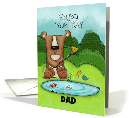 Customizable Happy Father's Day for Dad O'FISH'al Business Bear card