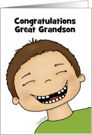 Customizable Great Grandson Congratulations Lost Two Front Teeth card