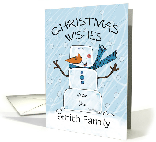 Customizable Name Christmas from the Smith Family Ice Cube Man card