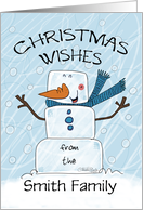 Customizable Name Christmas from the Smith Family Ice Cube Man card