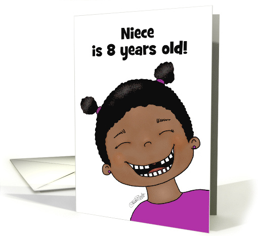 Customizable Birthday Niece 8 year old Dark Skin Girl No... (1589204)