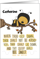 Customized Name Encouragement for Catherine Sleeping Bee card