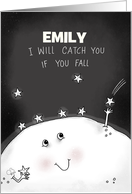 Customized Encouragement for Emily Moon Catches Stars I Will Catch You card