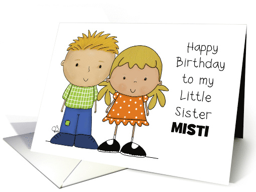 Happy Birthday Little Sister Misti Older Boy with Younger... (1617622)