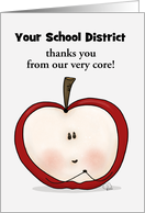 Customized Thank You from School District To Staff COVID19 Apple Core card