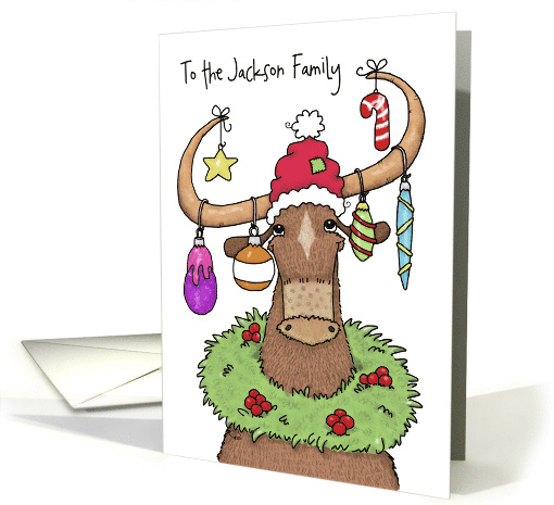 Customizable Christmas to the Jacksons Longhorn with... (1643170)
