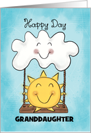 Custom Happy Day Sun Swings on Cloud Happy Birthday for Granddaughter card