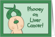 Get Well Phooey on Liver Cancer Hairless Hare Emerald Ribbon Ears card