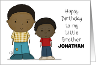 Happy Birthday Little Brother Jonathan Two Boys African American card