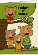 Happy Father’s Day Customized Father of 3 Papa Bear Three Bear Cubs card