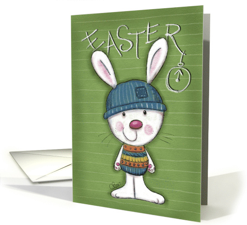 Easter Time Bunny with Decorated Vest card (1695232)