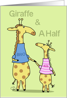 Happy Birthday Half Brother From Little Sister Two Giraffes Hold Hands card
