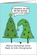 Humorous Customized Merry Christmas from Chiropractic Office PineTrees card