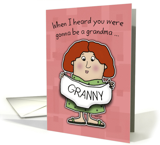 First Time Grandma Congratulations Granny Panties Red Hair card