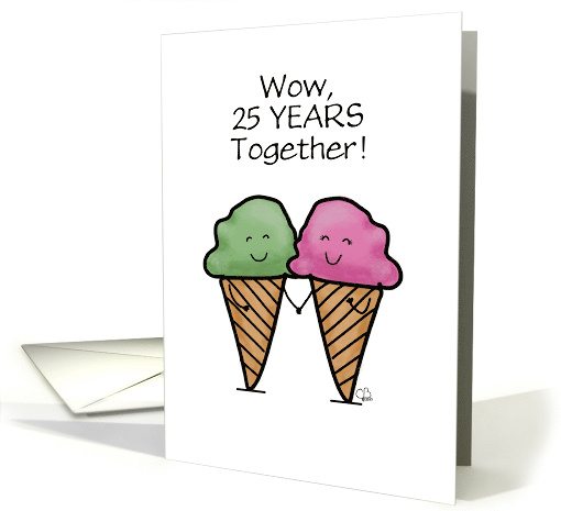 Customzable Happy 25th Anniversary Ice Cream Couple... (1741634)