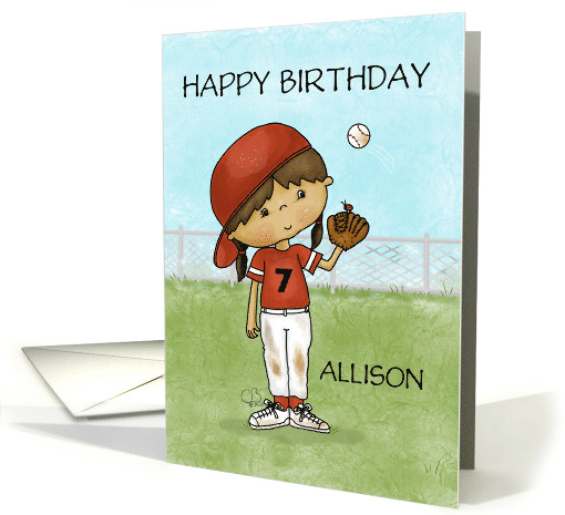 Baseball Girl Outfield Customizable Name and Age 7th... (1745242)