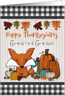 Customizable Fox and Pumpkins Happy Thanksgiving for Grandparents card