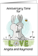 Bunny Couple Customizable Love for Anniversary Angela Raymond card