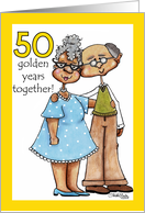 Growing Old Together Happy 50th Anniversary Old Couple Dark Skin card