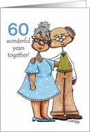 Growing Old Together Customizable 60th Anniversary Dark Skin Couple card