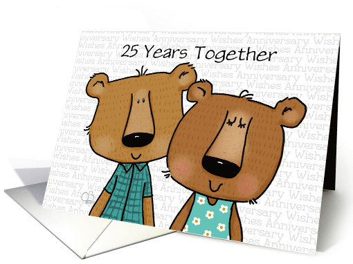 Customizable Happy 25th Anniversary Bear Couple card (1790370)