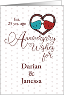 Happy 25th Anniversary Wishes Janessa Darian Birds in Twig Heart card