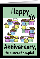 25th Anniversary Cupcakes-to couple card