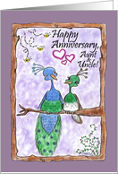 Peacock Happy Anniversary Aunt and Uncle card