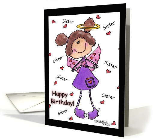 Happy Birthday for Sister Angel with Hearts card (326209)