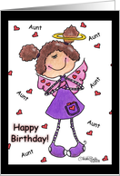 Happy Birthday for Aunt Angel with Hearts card