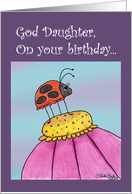 Tall Lady Bug Birthday God Daughter card