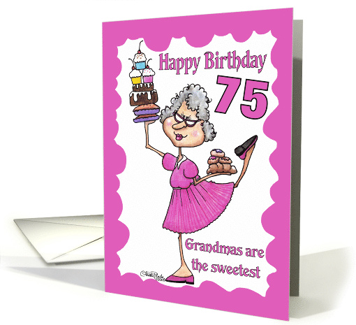 Happy 75th Birthday Granny Sweets card (342755)