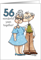 Growing Old Together 56th Anniversary Cute Old Couple card
