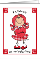 Happy Valentine’s Day for Father Red Haired Girl card