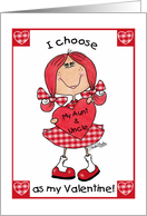Happy Valentine’s Day for Aunt and Uncle Red Haired Girl card