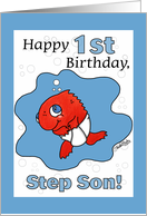 Small Fry 1st Birthday for Step Son card