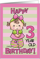Striped Tights 3rd Birthday for Little Girl card