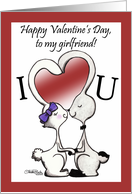 Happy Valentine’s Day for Girlfriend Bunny Kisses card
