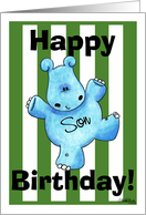 Happy Hippo Birthday Son card