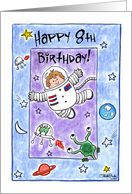 Outerspace- 8th Birthday card