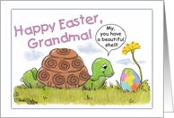 Happy Easter for Grandma Turtle Admires Easter Egg card